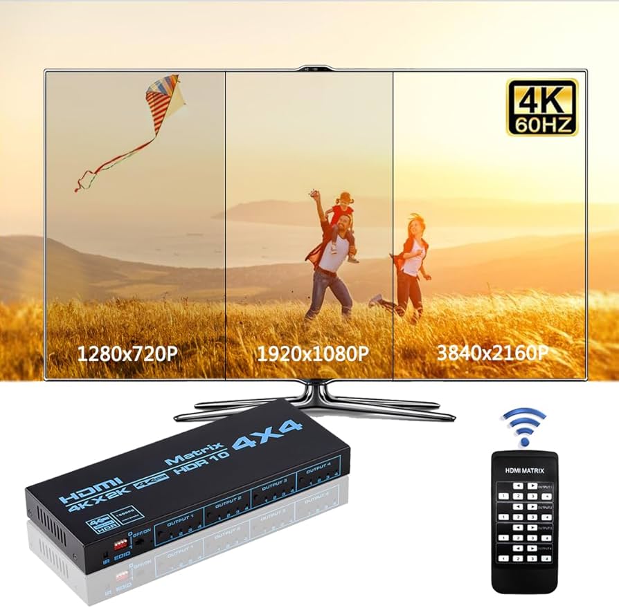 Amazon | HDMIマトリックス 4入力4出力 4K@60Hz HDR対応 HDMI